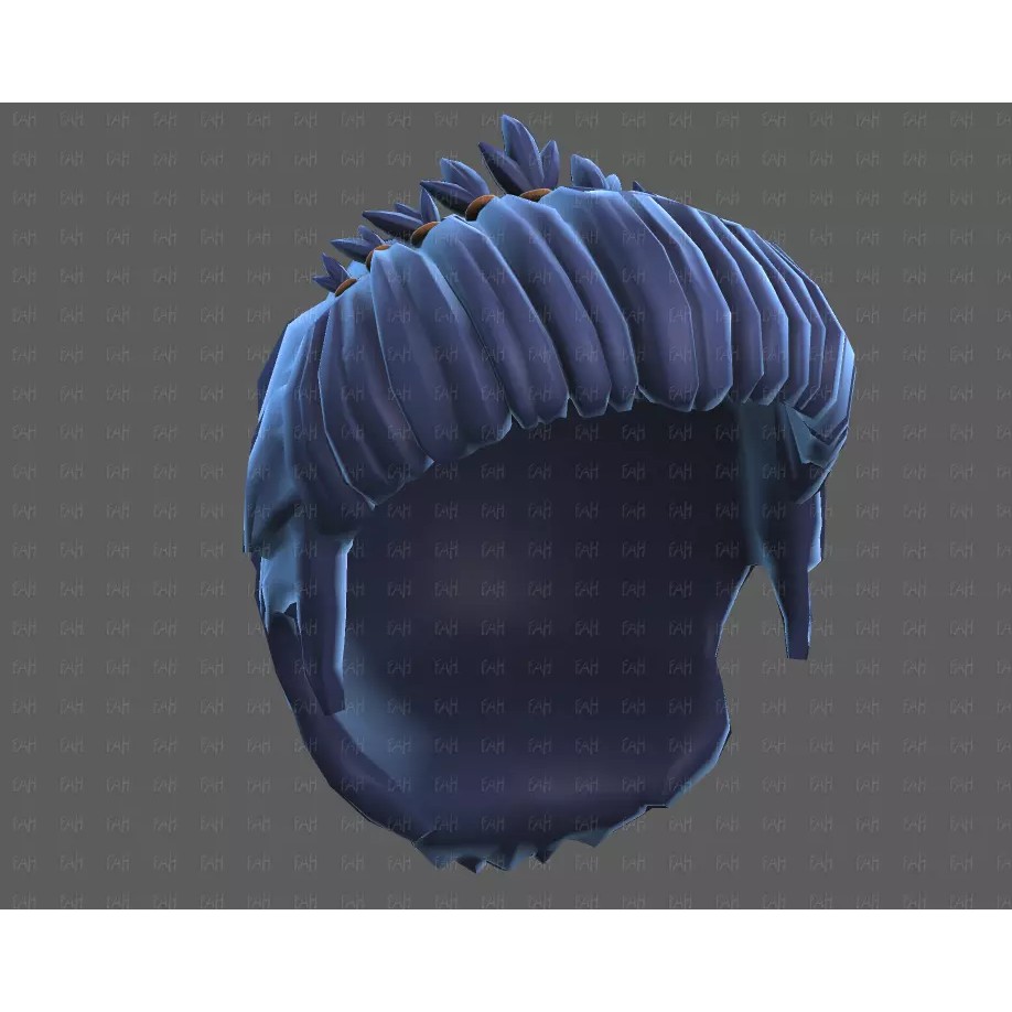Base Hair 3D Model – Cartoon Low Poly Hairstyle for Animation - View 39