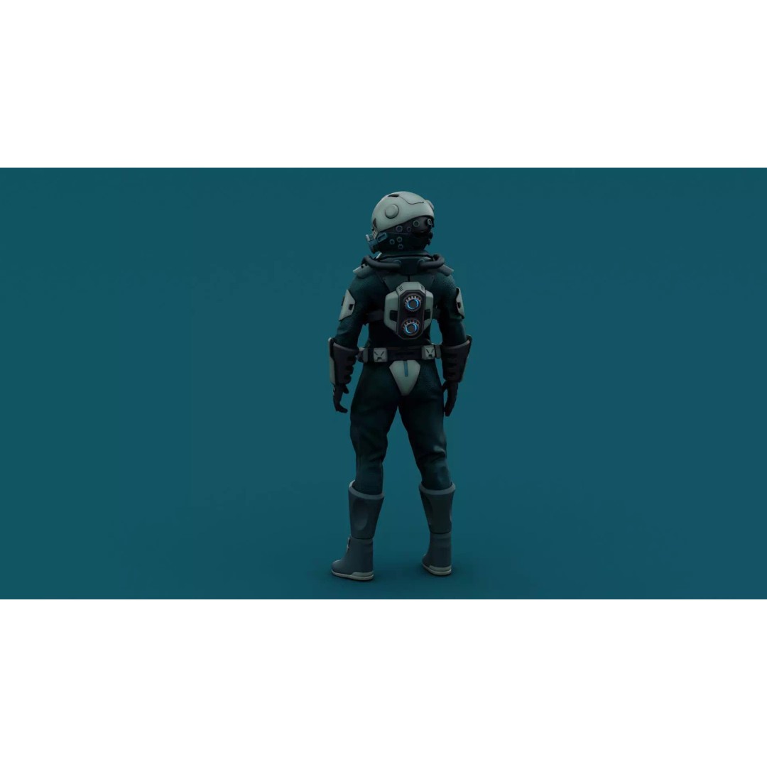 Astronaut J-1 3D Model – Rigged Sci-Fi Character for Unreal Engine & Unity - View 10