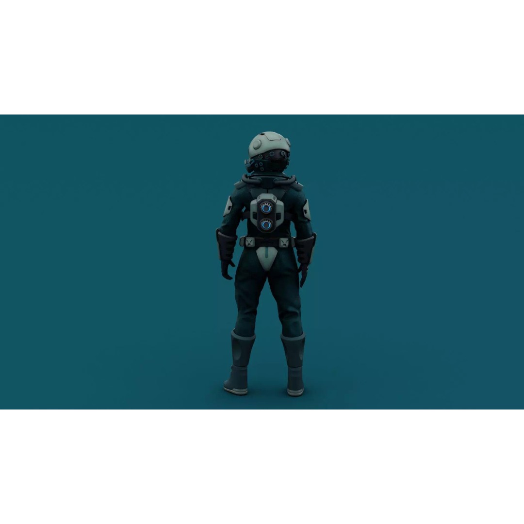 Astronaut J-1 3D Model – Rigged Sci-Fi Character for Unreal Engine & Unity - View 11