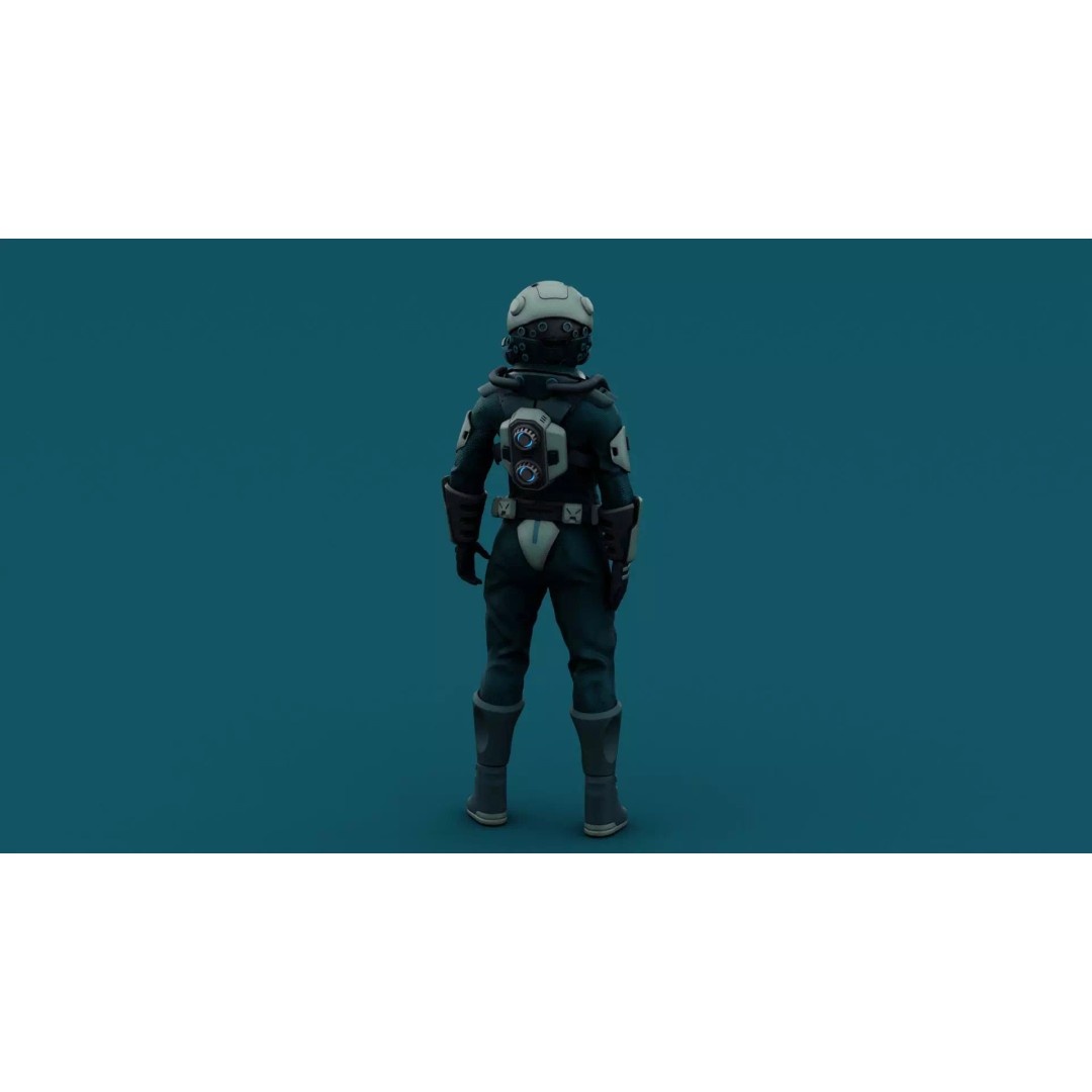 Astronaut J-1 3D Model – Rigged Sci-Fi Character for Unreal Engine & Unity - View 12