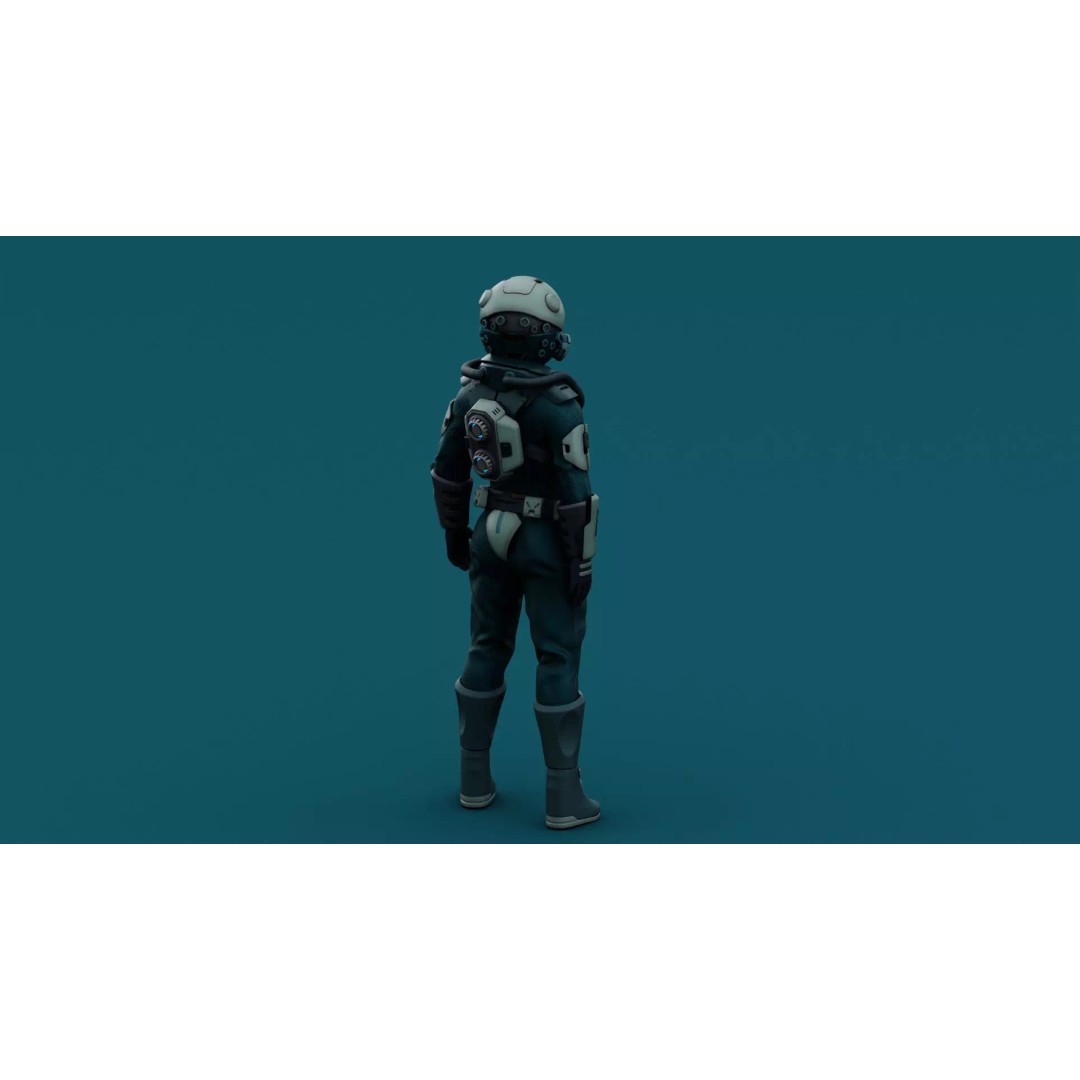 Astronaut J-1 3D Model – Rigged Sci-Fi Character for Unreal Engine & Unity - View 13