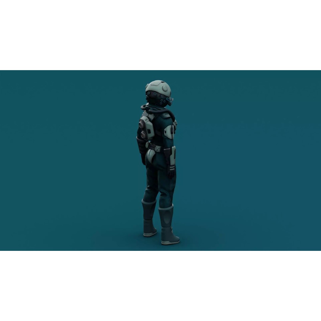 Astronaut J-1 3D Model – Rigged Sci-Fi Character for Unreal Engine & Unity - View 14