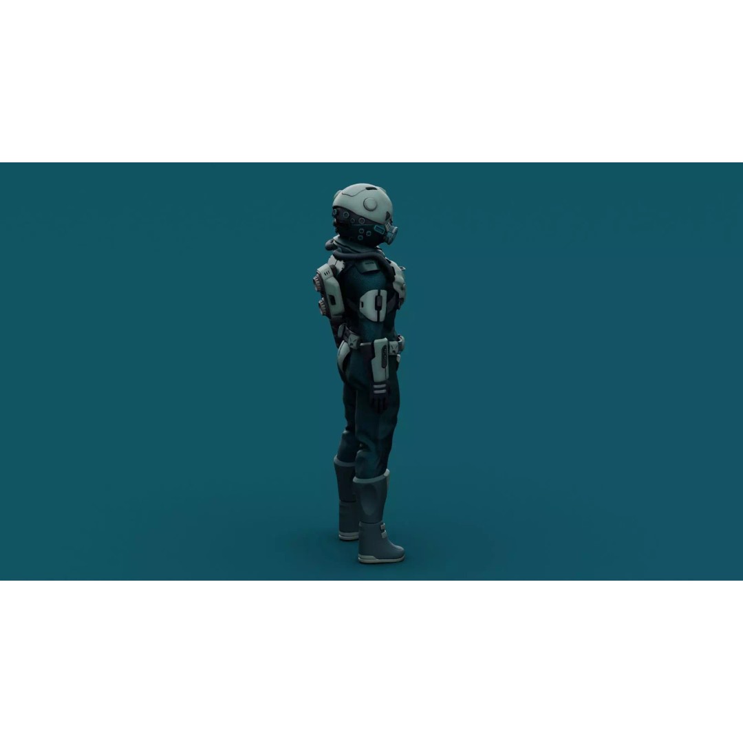 Astronaut J-1 3D Model – Rigged Sci-Fi Character for Unreal Engine & Unity - View 15