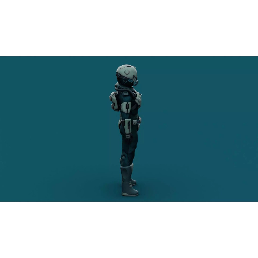 Astronaut J-1 3D Model – Rigged Sci-Fi Character for Unreal Engine & Unity - View 16