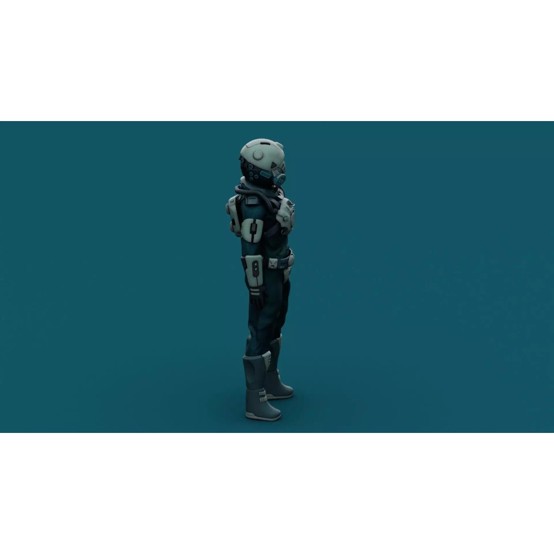 Astronaut J-1 3D Model – Rigged Sci-Fi Character for Unreal Engine & Unity - View 17