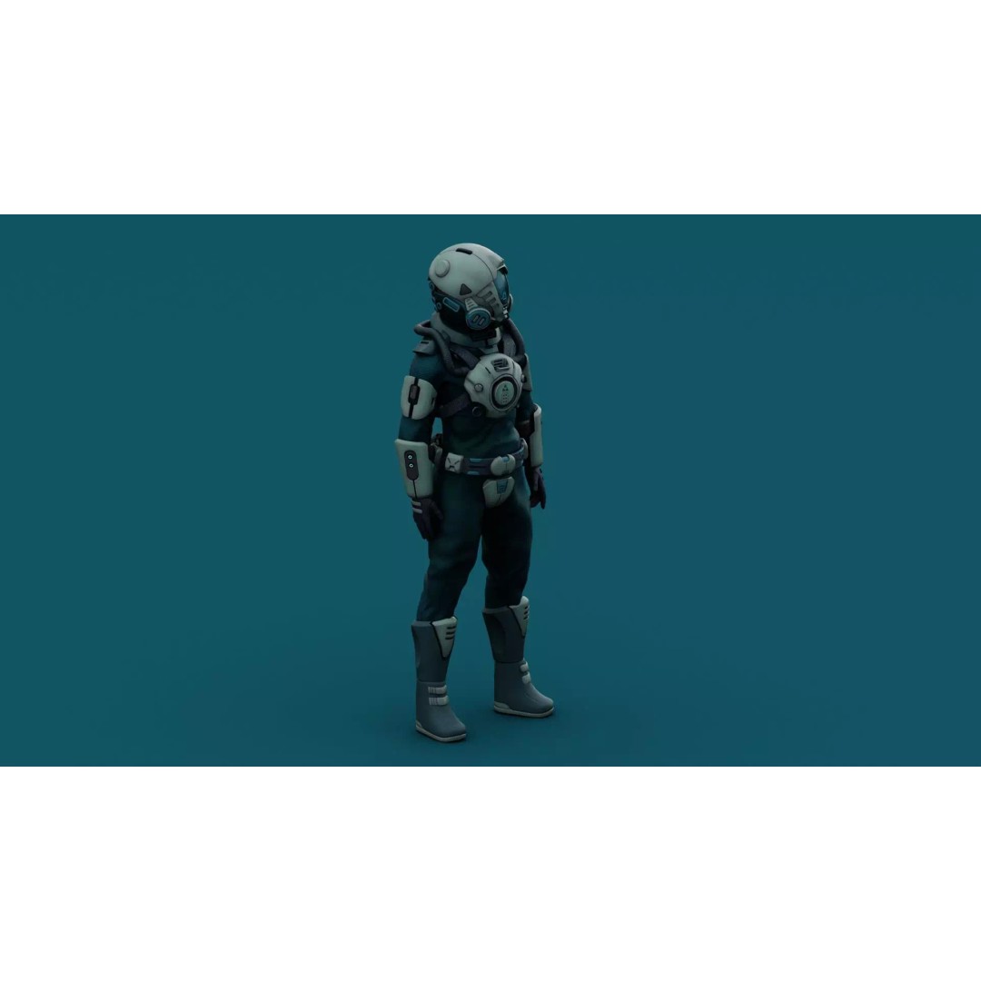 Astronaut J-1 3D Model – Rigged Sci-Fi Character for Unreal Engine & Unity - View 19