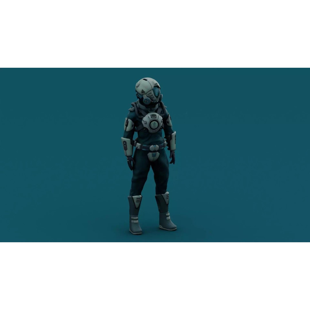 Astronaut J-1 3D Model – Rigged Sci-Fi Character for Unreal Engine & Unity - View 20