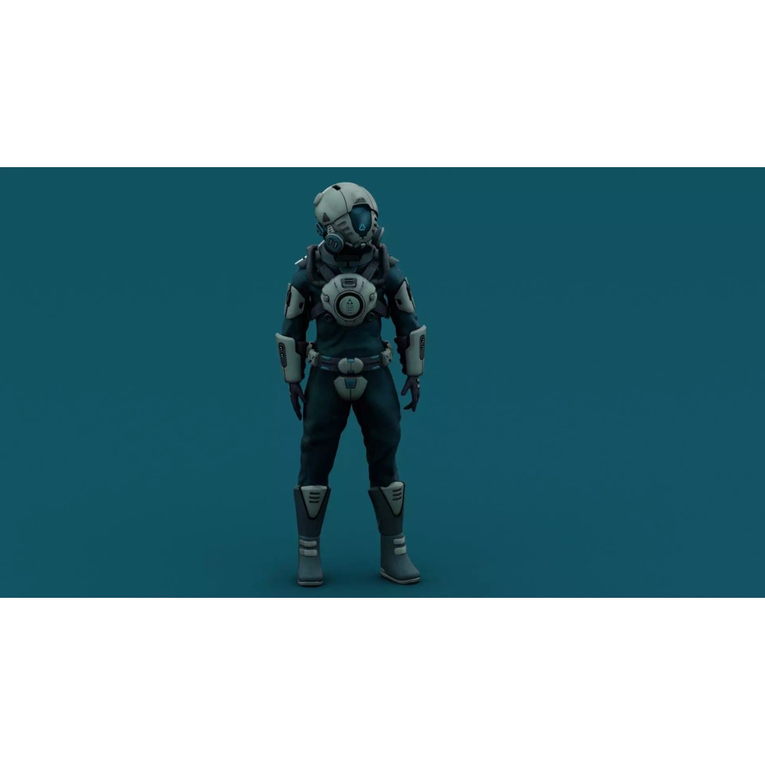 Astronaut J-1 3D Model – Rigged Sci-Fi Character for Unreal Engine & Unity - View 21