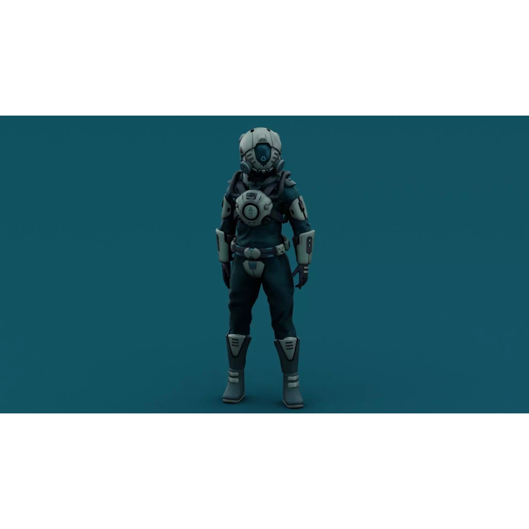 Astronaut J-1 3D Model – Rigged Sci-Fi Character for Unreal Engine & Unity - View 22