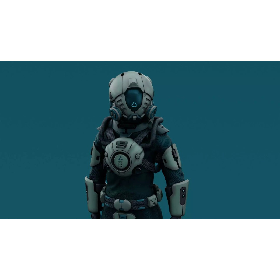 Astronaut J-1 3D Model – Rigged Sci-Fi Character for Unreal Engine & Unity - View 23