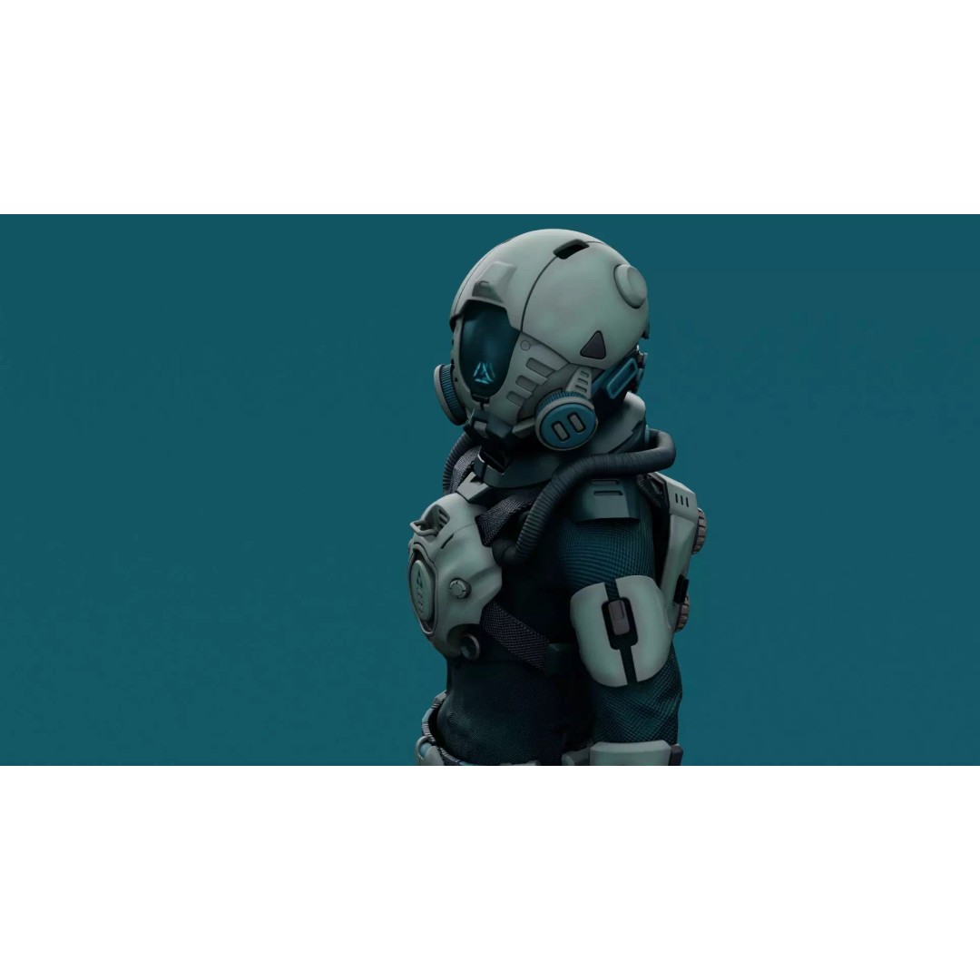 Astronaut J-1 3D Model – Rigged Sci-Fi Character for Unreal Engine & Unity - View 24