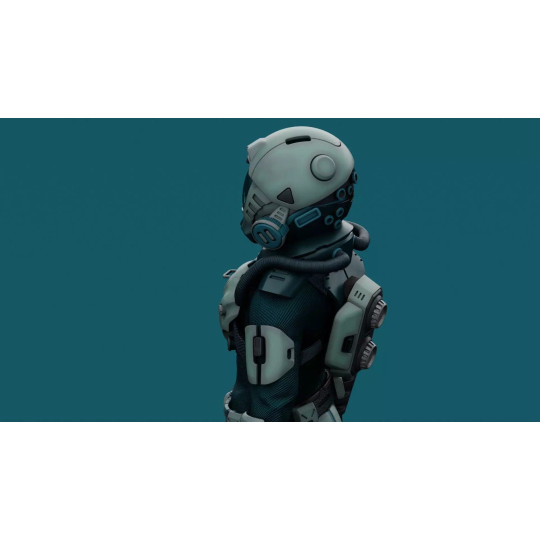 Astronaut J-1 3D Model – Rigged Sci-Fi Character for Unreal Engine & Unity - View 25