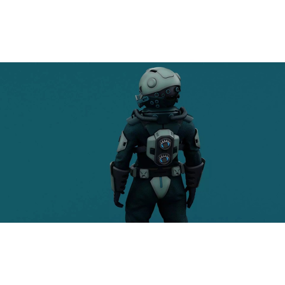 Astronaut J-1 3D Model – Rigged Sci-Fi Character for Unreal Engine & Unity - View 26