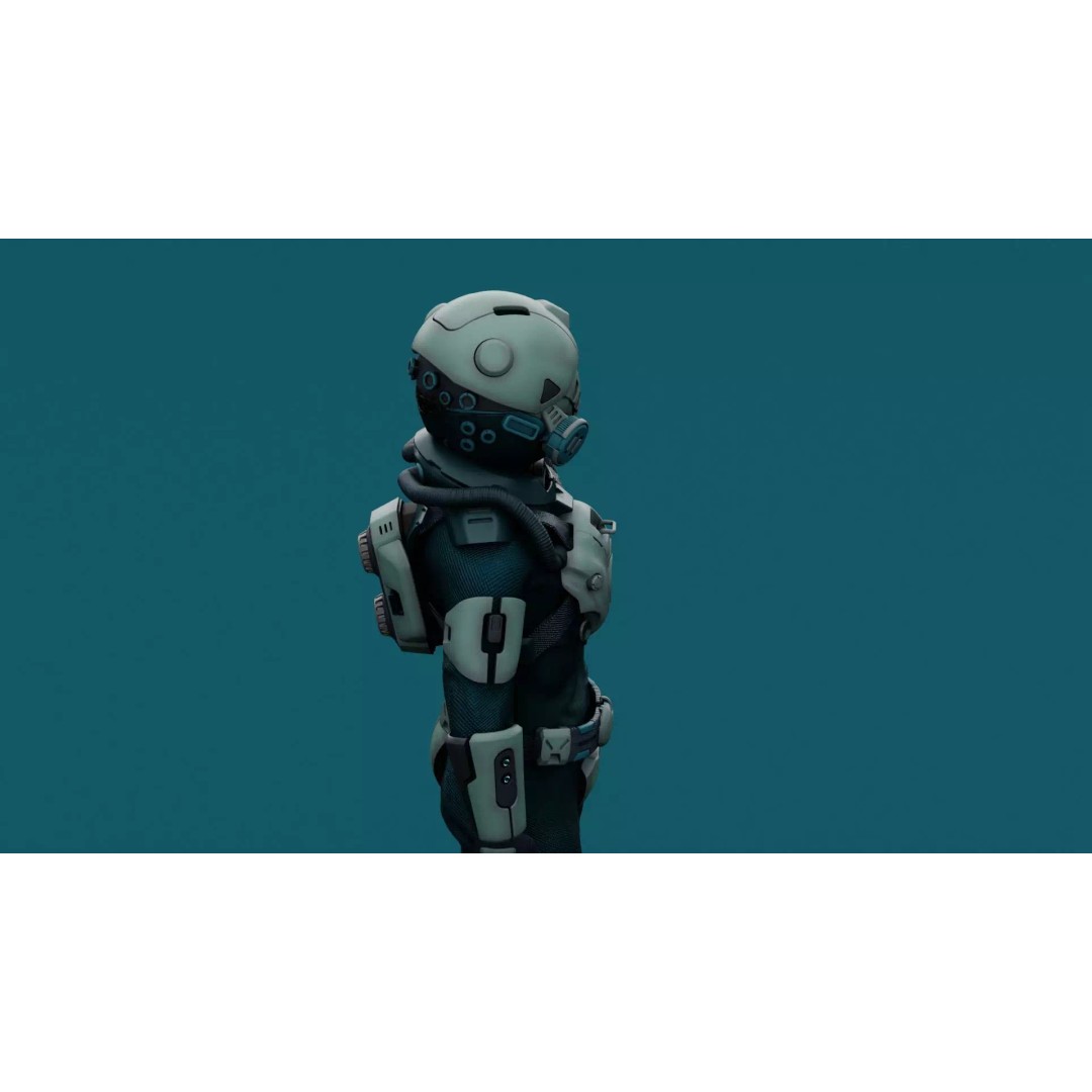 Astronaut J-1 3D Model – Rigged Sci-Fi Character for Unreal Engine & Unity - View 28