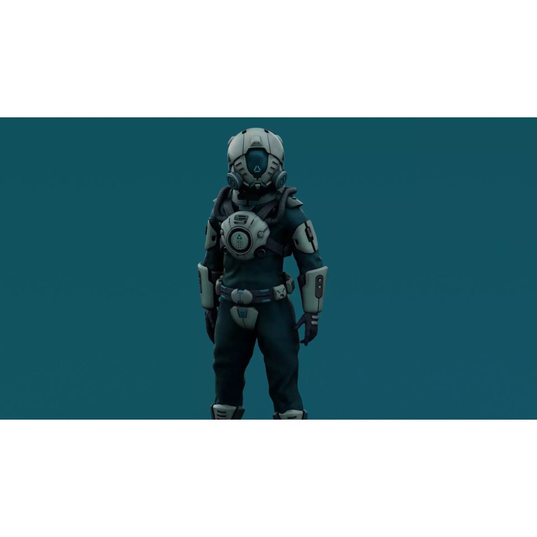 Astronaut J-1 3D Model – Rigged Sci-Fi Character for Unreal Engine & Unity - View 3