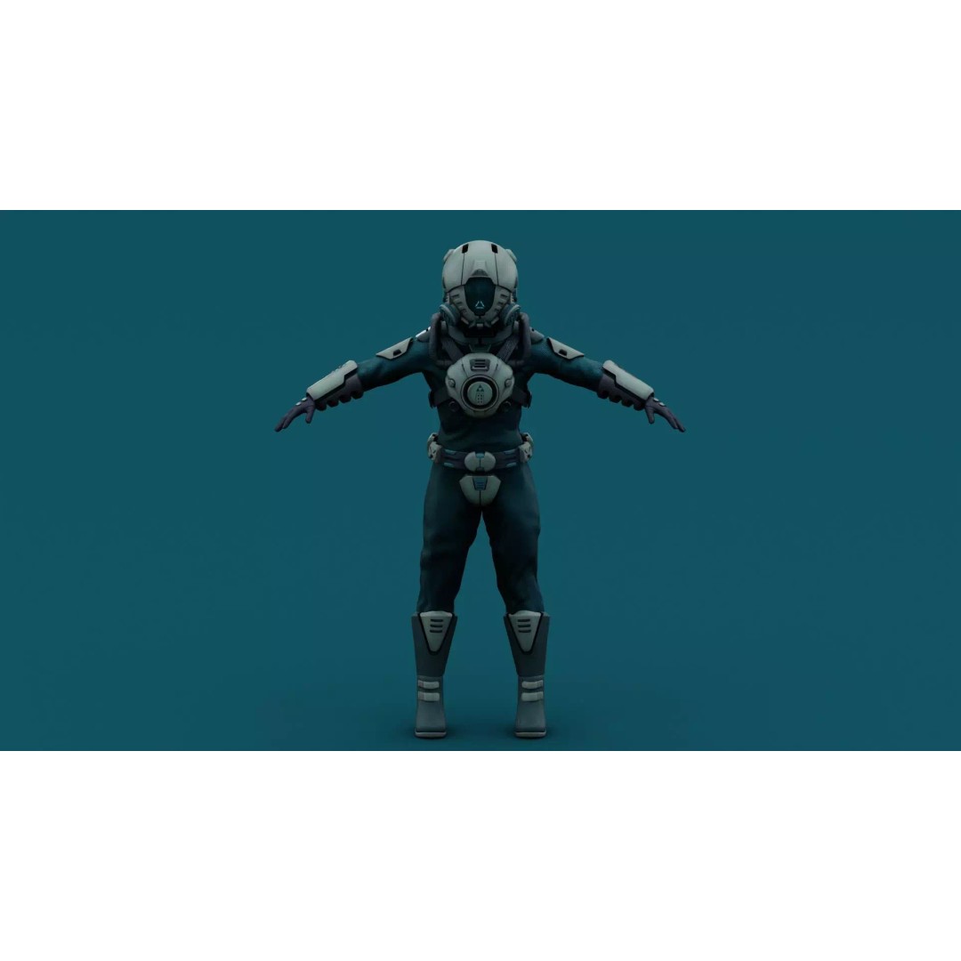Astronaut J-1 3D Model – Rigged Sci-Fi Character for Unreal Engine & Unity - View 31