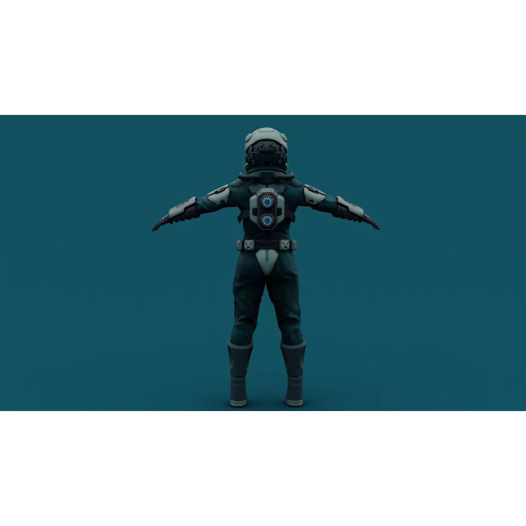 Astronaut J-1 3D Model – Rigged Sci-Fi Character for Unreal Engine & Unity - View 32