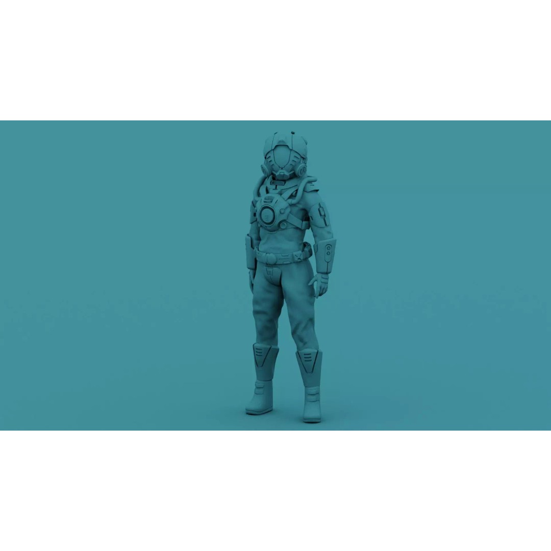 Astronaut J-1 3D Model – Rigged Sci-Fi Character for Unreal Engine & Unity - View 33