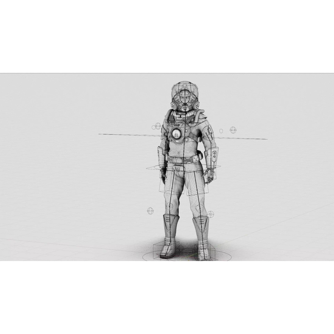 Astronaut J-1 3D Model – Rigged Sci-Fi Character for Unreal Engine & Unity - View 40