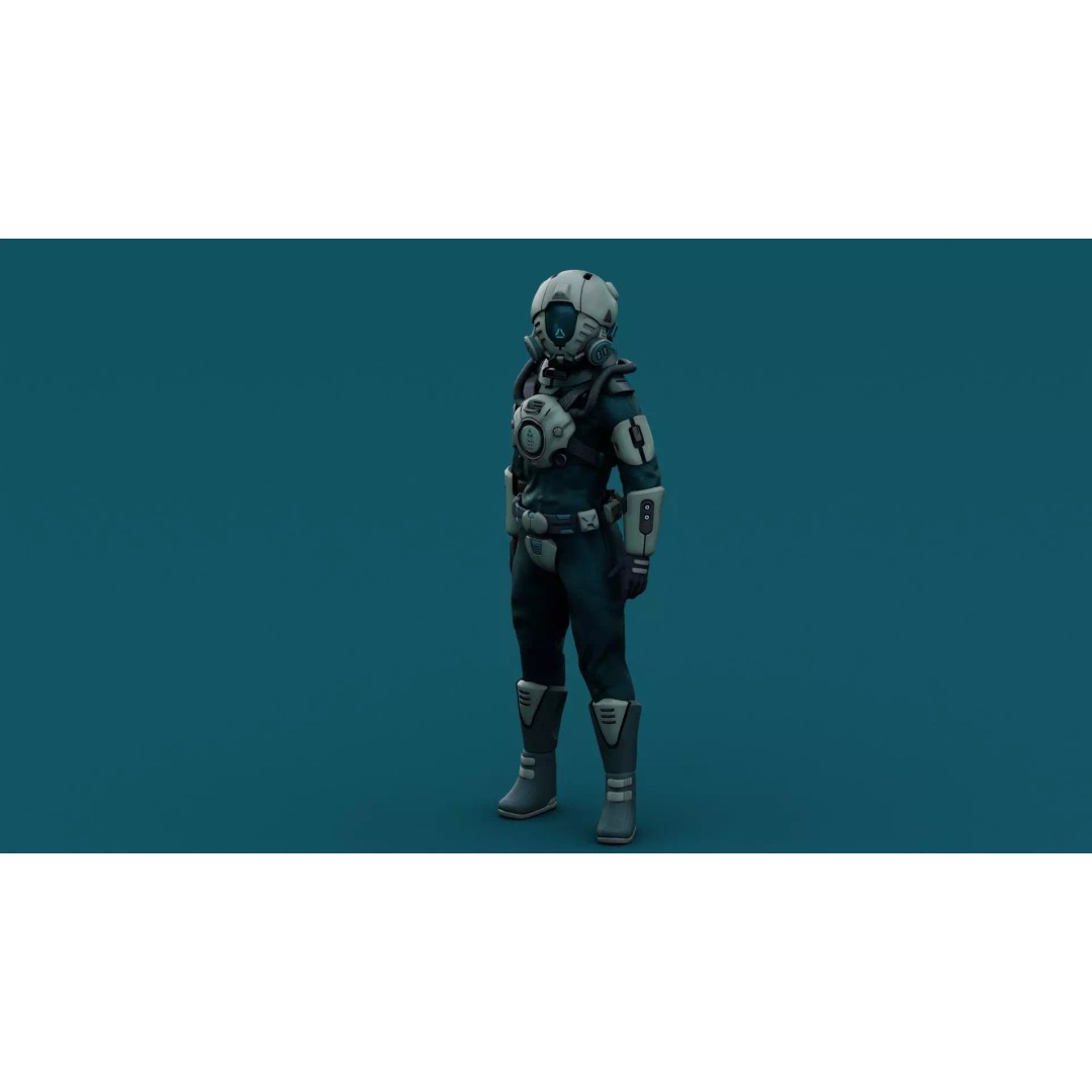 Astronaut J-1 3D Model – Rigged Sci-Fi Character for Unreal Engine & Unity - View 5