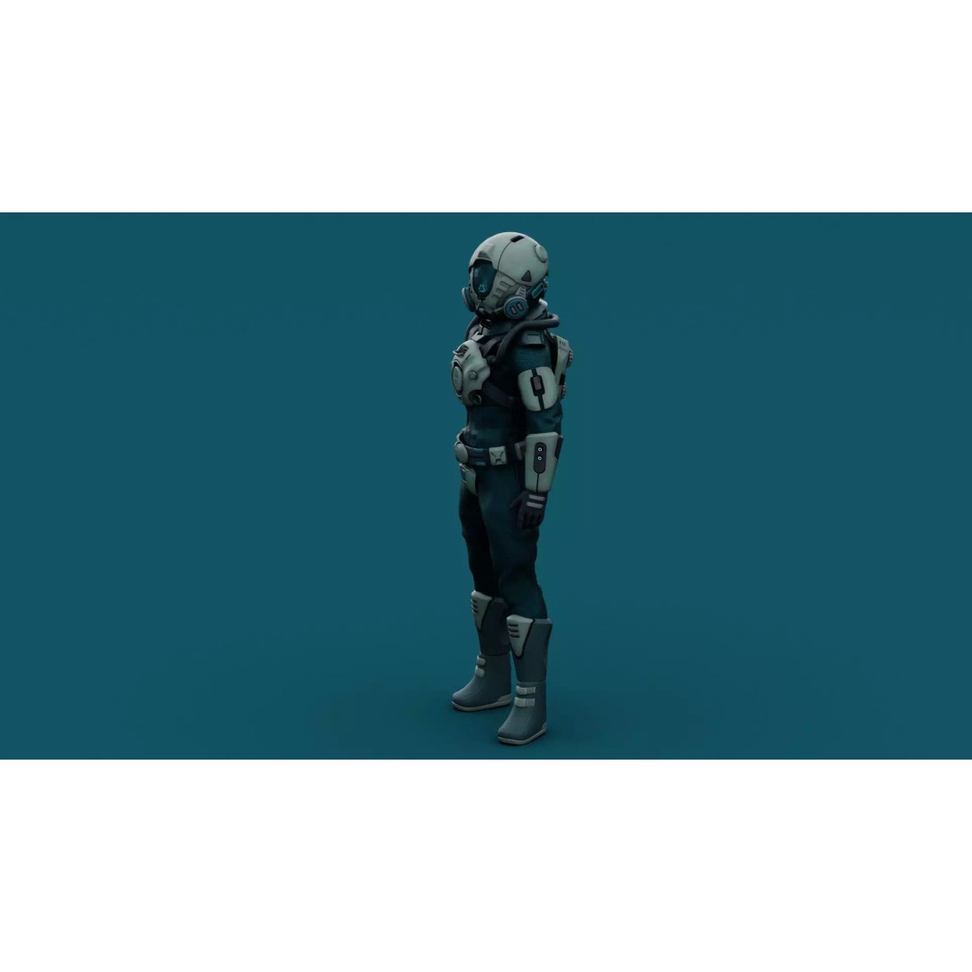 Astronaut J-1 3D Model – Rigged Sci-Fi Character for Unreal Engine & Unity - View 6
