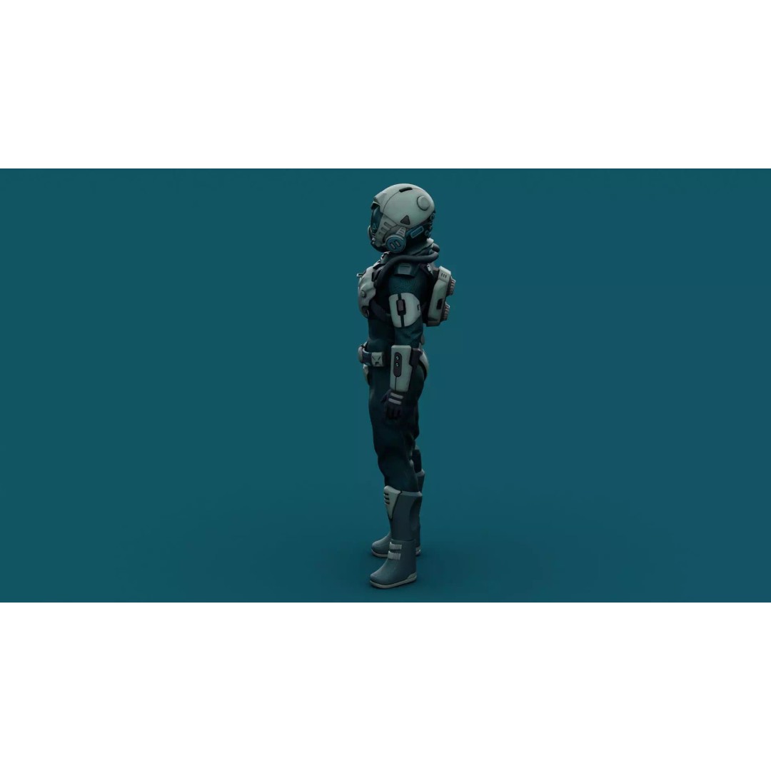 Astronaut J-1 3D Model – Rigged Sci-Fi Character for Unreal Engine & Unity - View 7