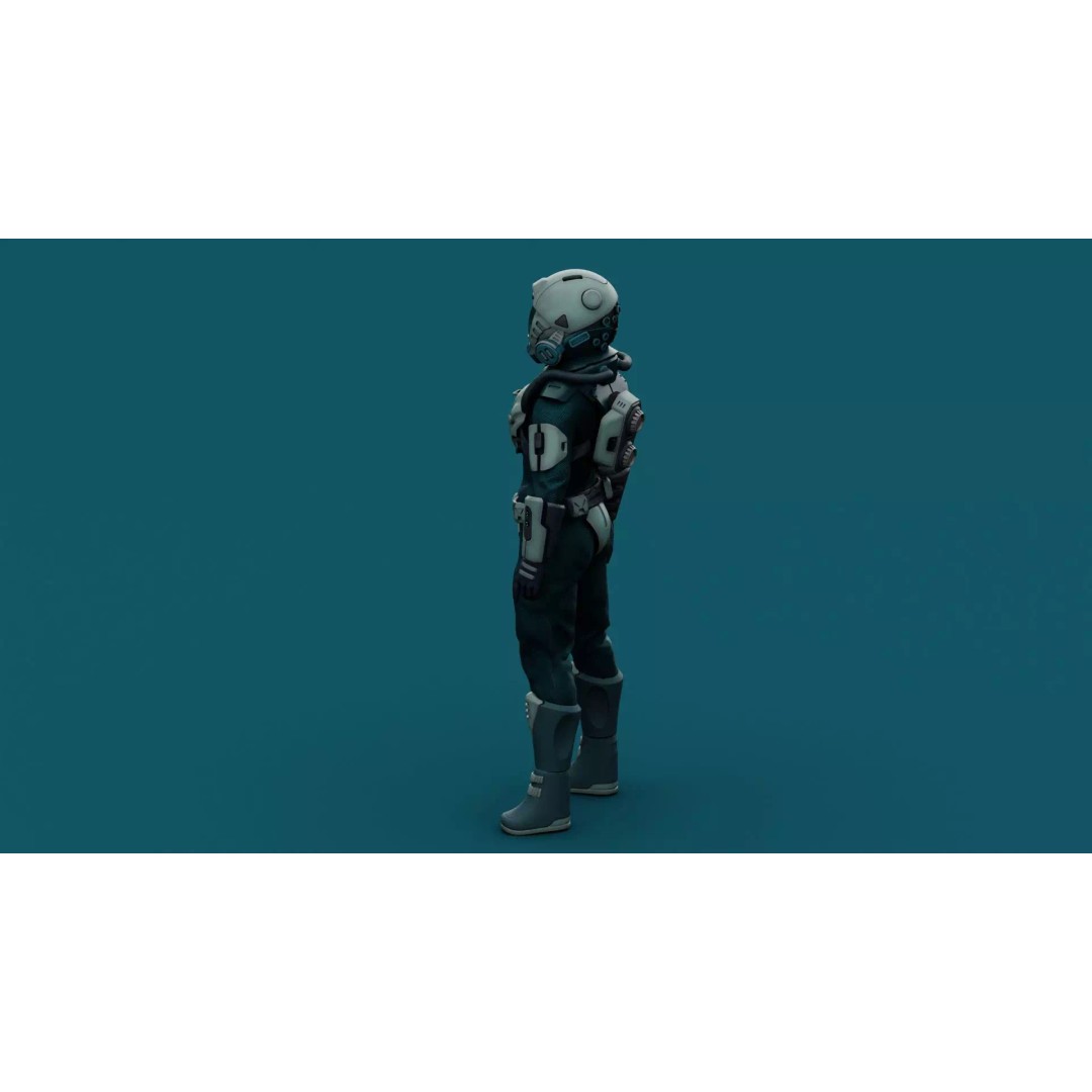 Astronaut J-1 3D Model – Rigged Sci-Fi Character for Unreal Engine & Unity - View 8