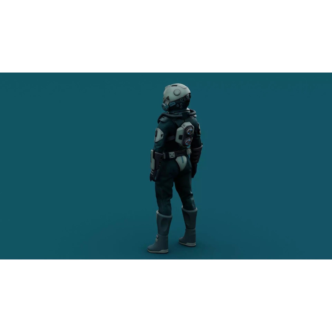 Astronaut J-1 3D Model – Rigged Sci-Fi Character for Unreal Engine & Unity - View 9