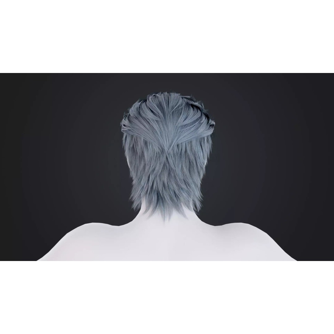 Realistic Male Hair 3D Model – Low Poly Game Asset, FBX, OBJ - View 6
