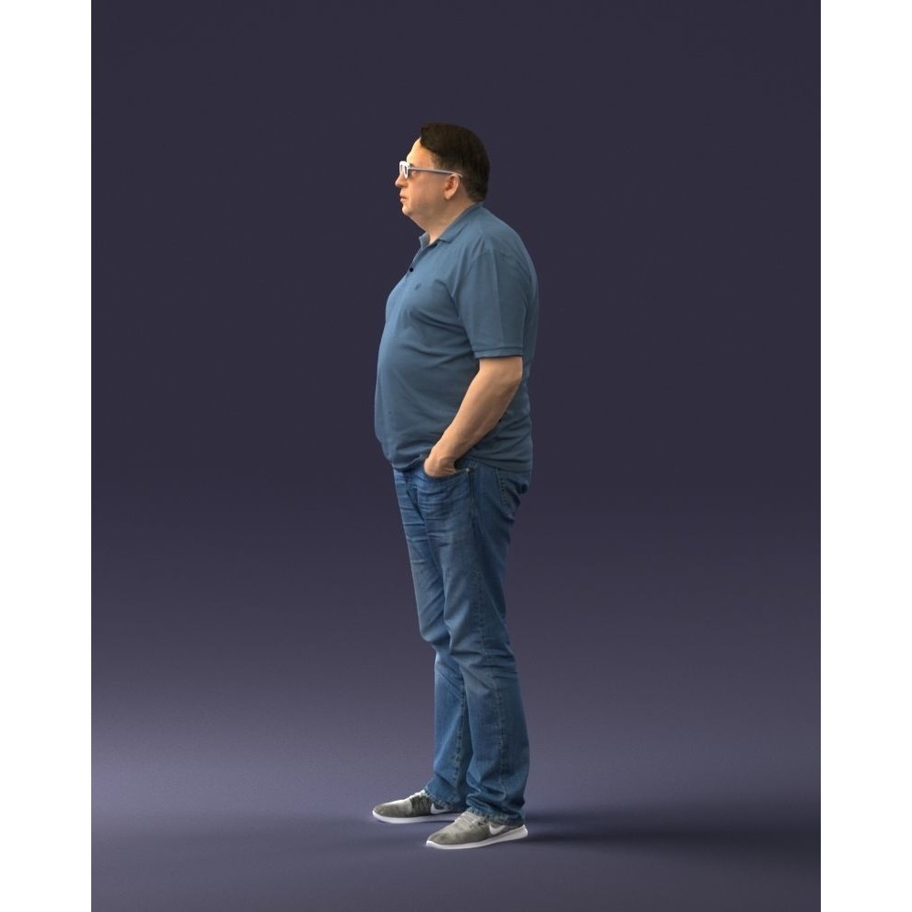 Casual Man 3D Model – Realistic Character in Polo and Jeans, FBX - View 11