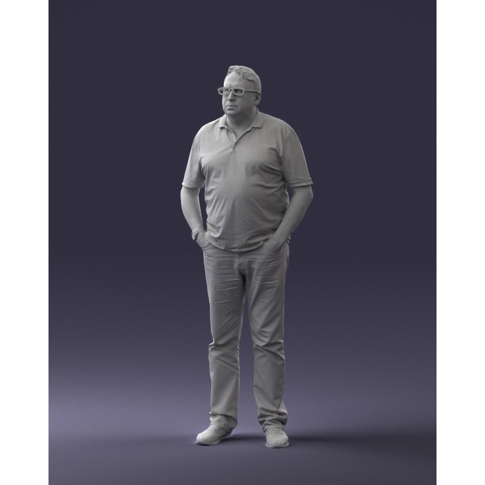 Casual Man 3D Model – Realistic Character in Polo and Jeans, FBX - View 3