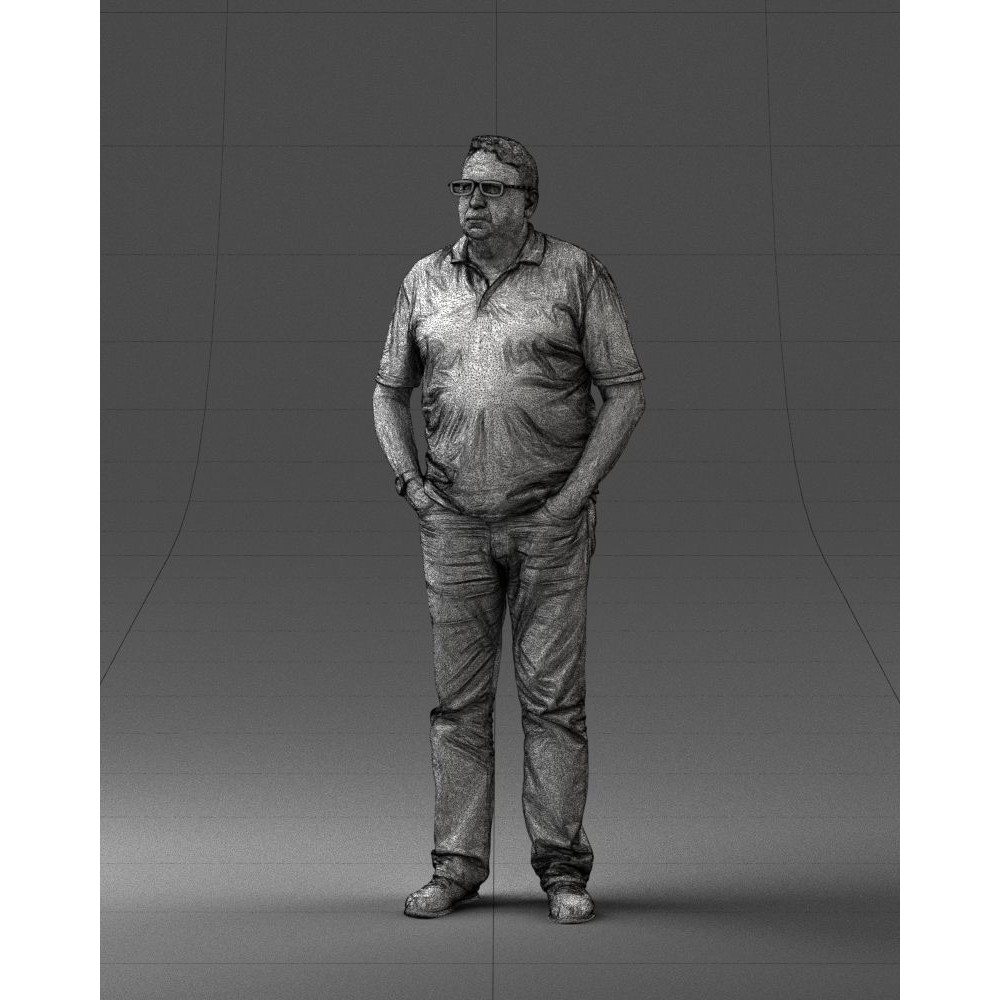 Casual Man 3D Model – Realistic Character in Polo and Jeans, FBX - View 4
