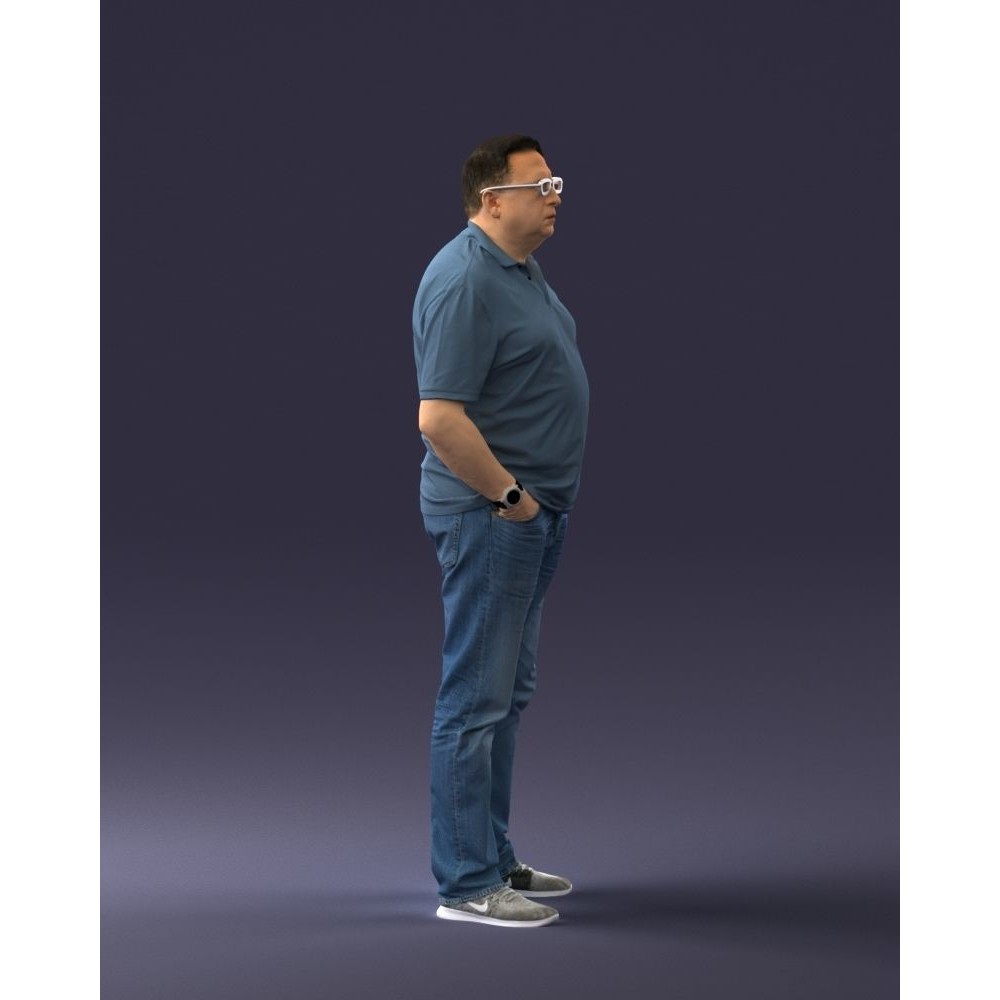 Casual Man 3D Model – Realistic Character in Polo and Jeans, FBX - View 5