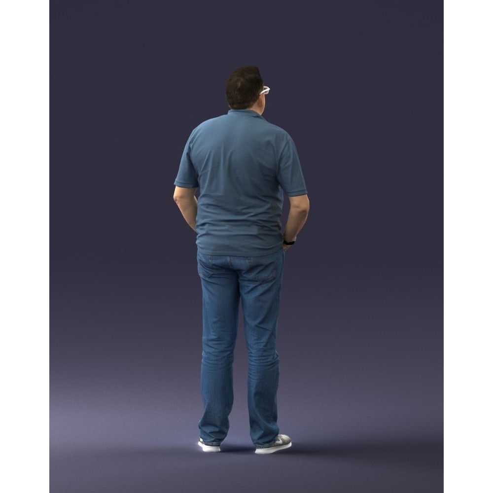 Casual Man 3D Model – Realistic Character in Polo and Jeans, FBX - View 8