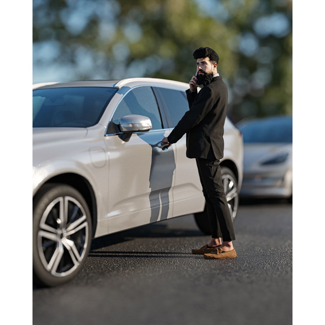 Humano Woman Opening Car 3D Model – Rigged, PBR Textures, FBX - View 3