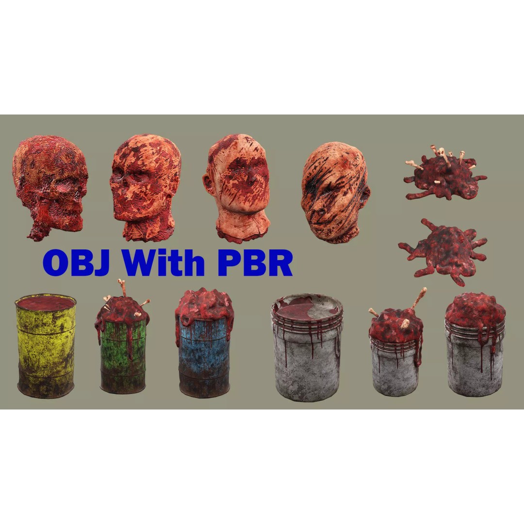 Human Corpses Pack 04 3D Model – Low Poly Game Asset, FBX, OBJ - View 2
