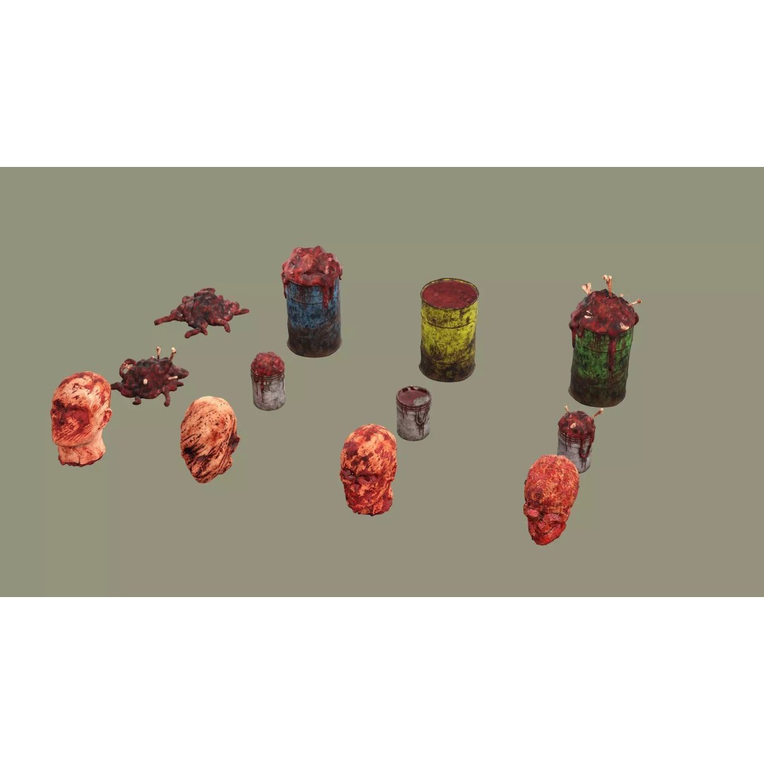 Human Corpses Pack 04 3D Model – Low Poly Game Asset, FBX, OBJ - View 3