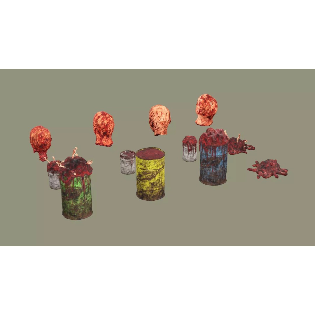 Human Corpses Pack 04 3D Model – Low Poly Game Asset, FBX, OBJ - View 7