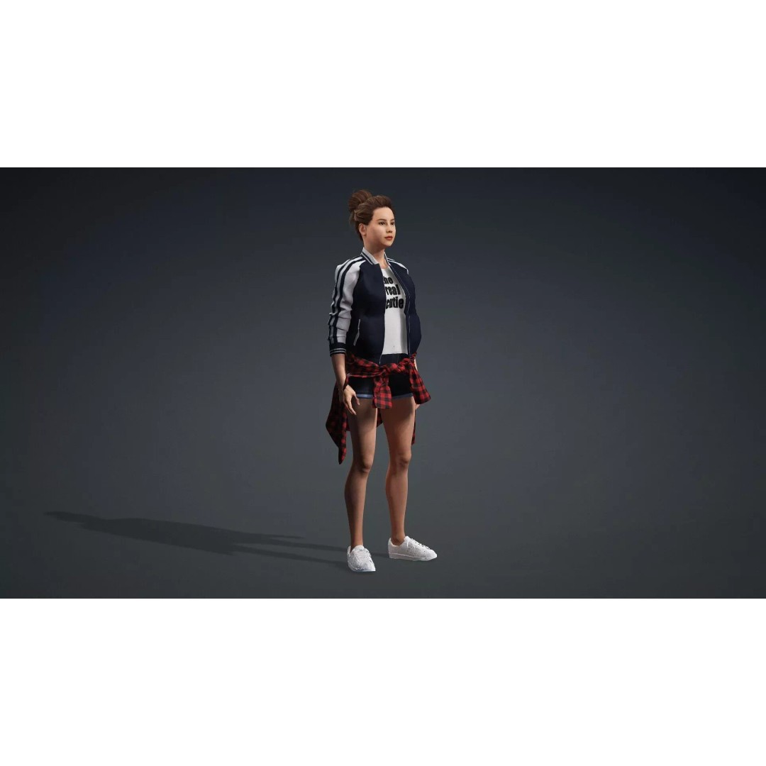 Elegant Woman 3D Model – Fully Rigged Character for Animation, FBX - View 11