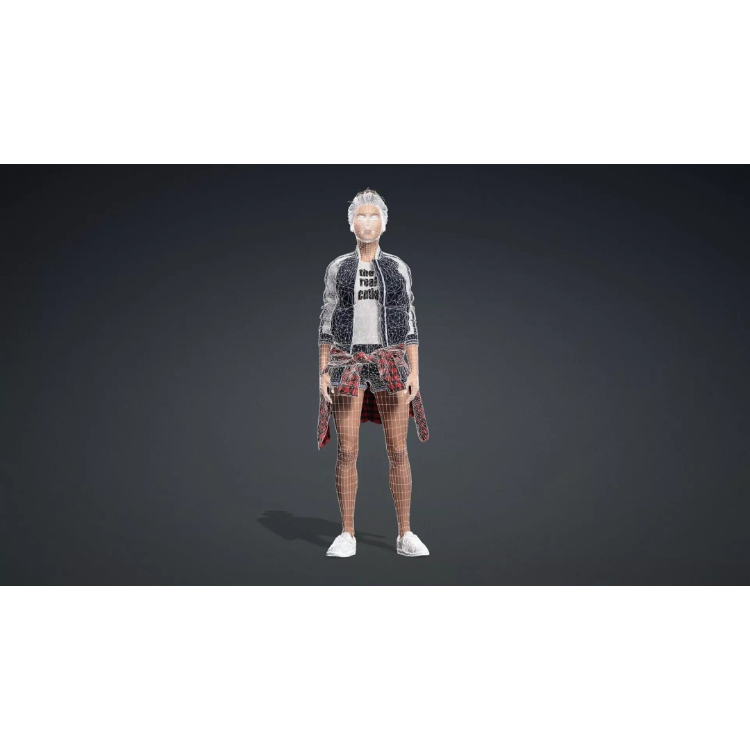 Elegant Woman 3D Model – Fully Rigged Character for Animation, FBX - View 13