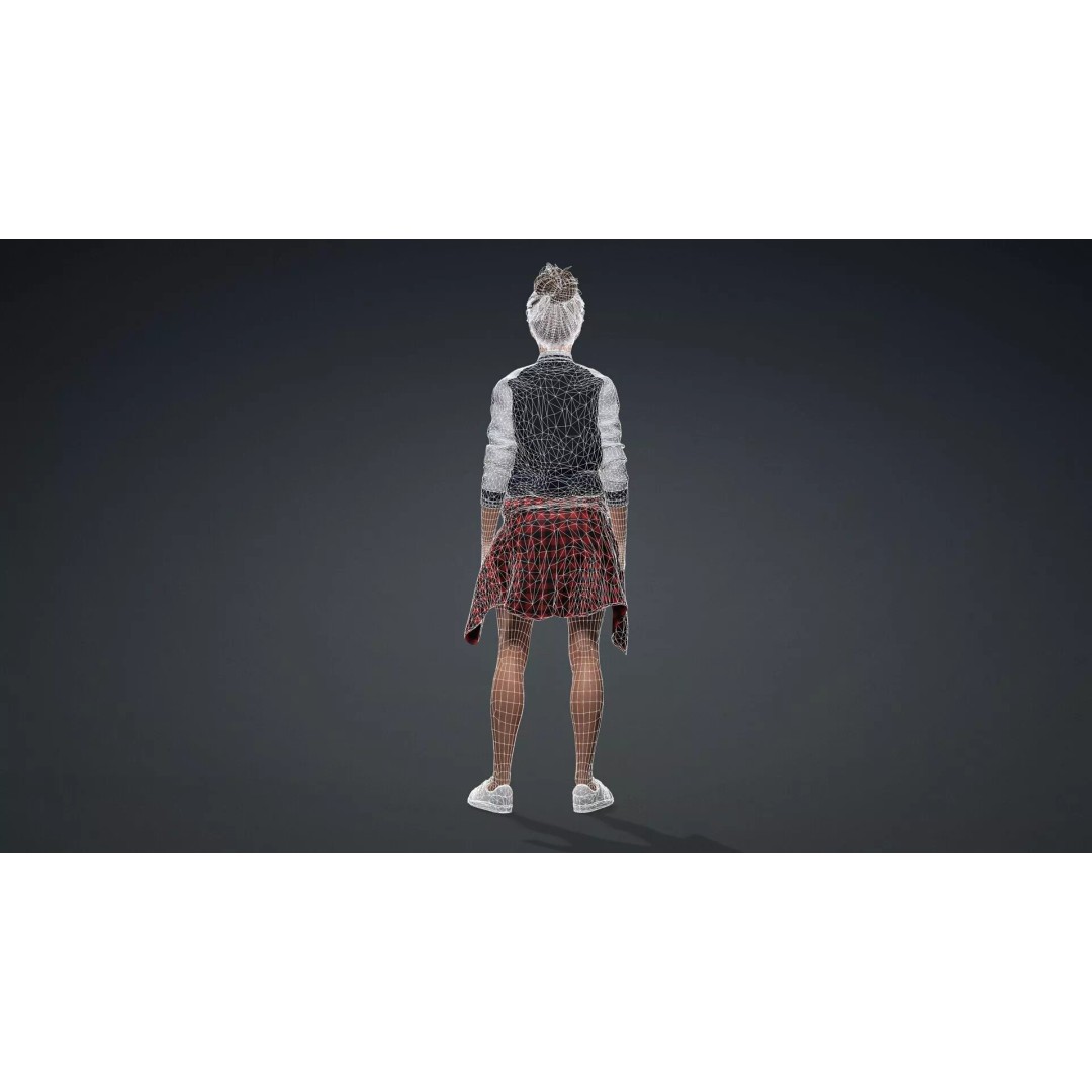Elegant Woman 3D Model – Fully Rigged Character for Animation, FBX - View 16