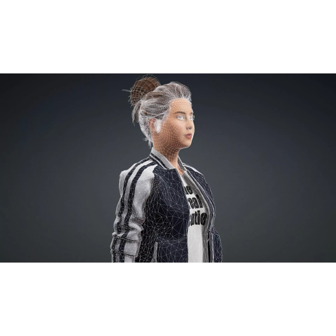 Elegant Woman 3D Model – Fully Rigged Character for Animation, FBX - View 19