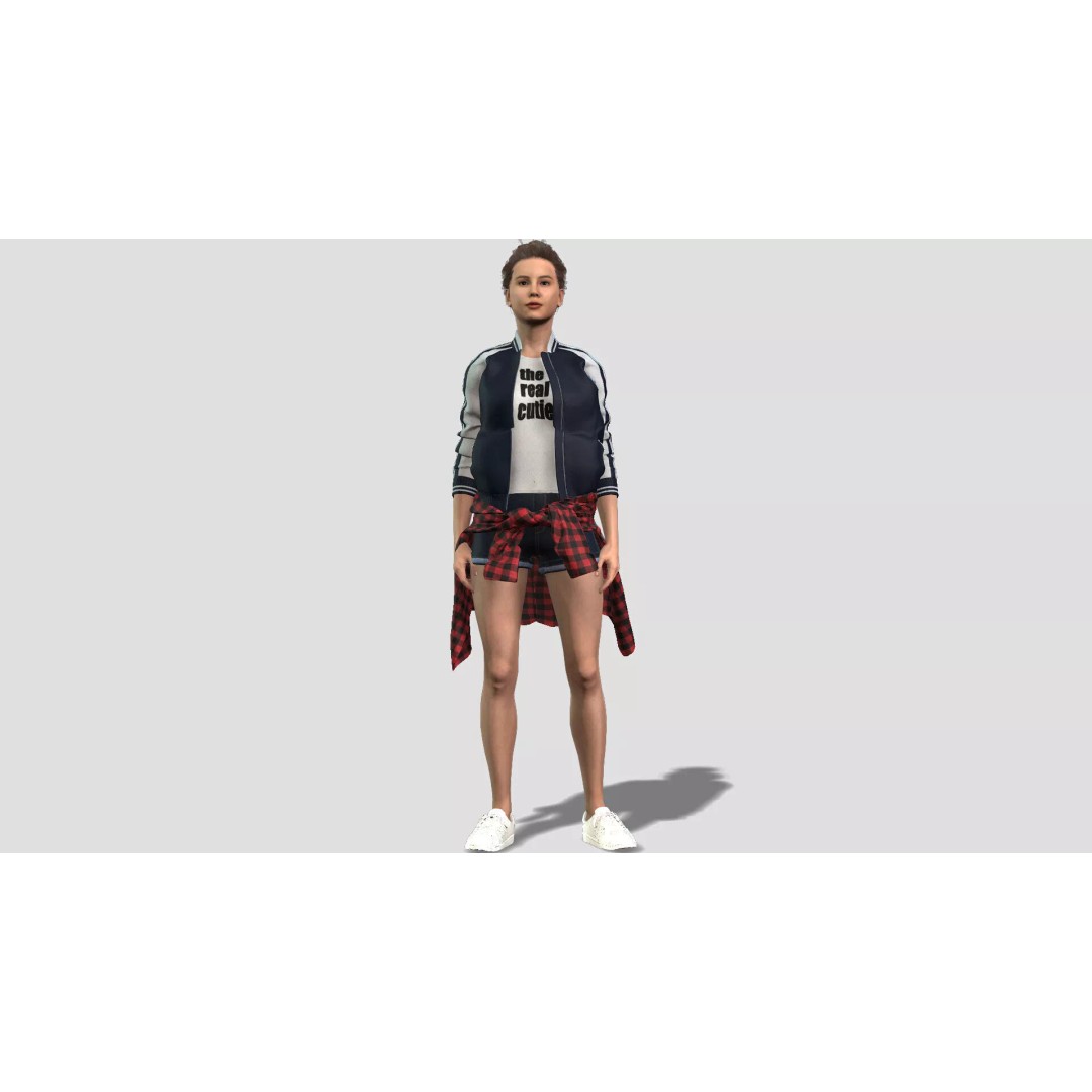 Elegant Woman 3D Model – Fully Rigged Character for Animation, FBX - View 2