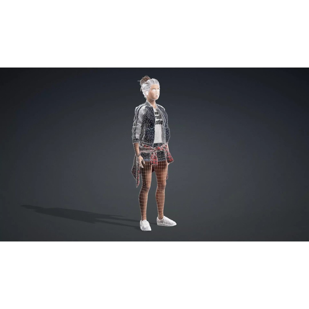 Elegant Woman 3D Model – Fully Rigged Character for Animation, FBX - View 21