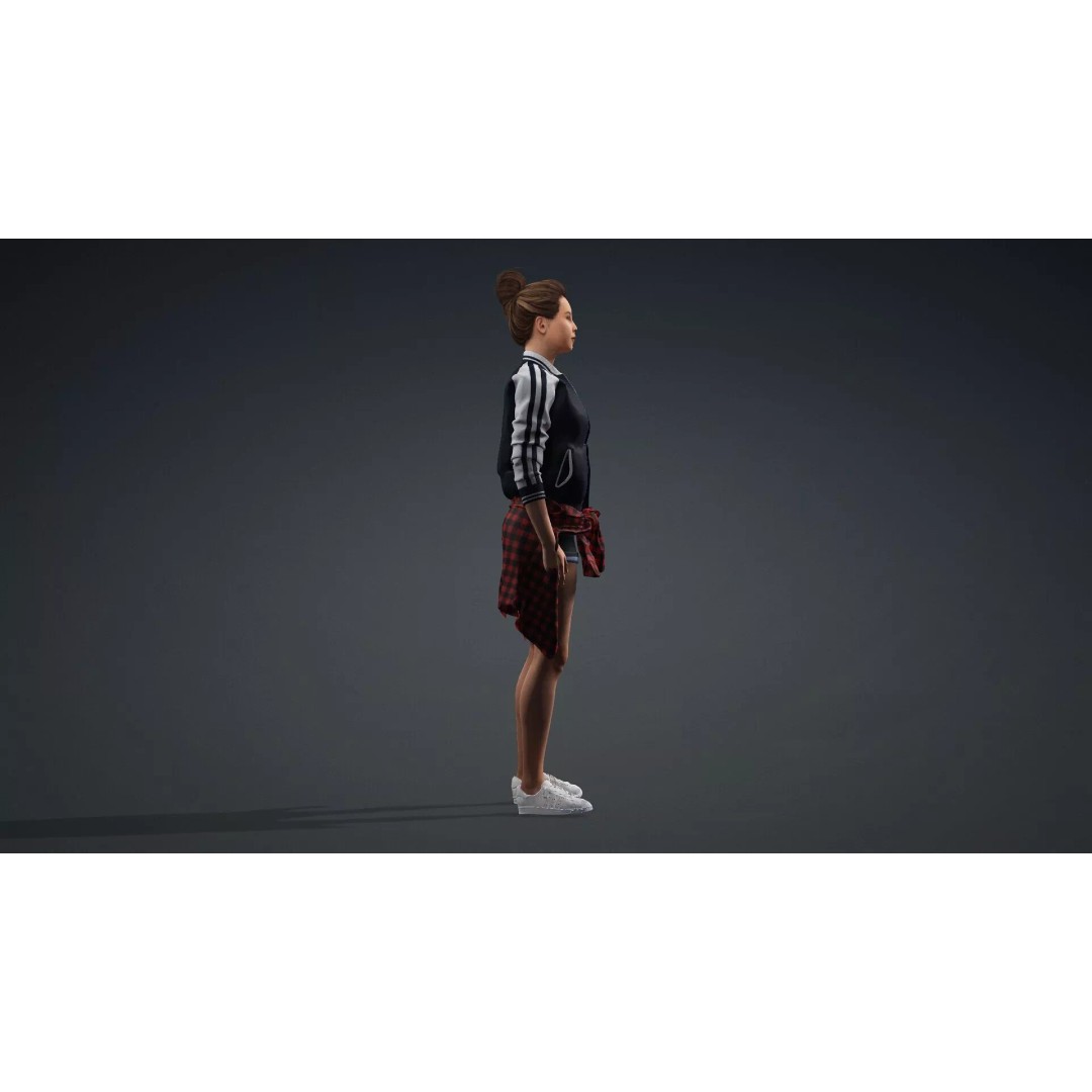 Elegant Woman 3D Model – Fully Rigged Character for Animation, FBX - View 4