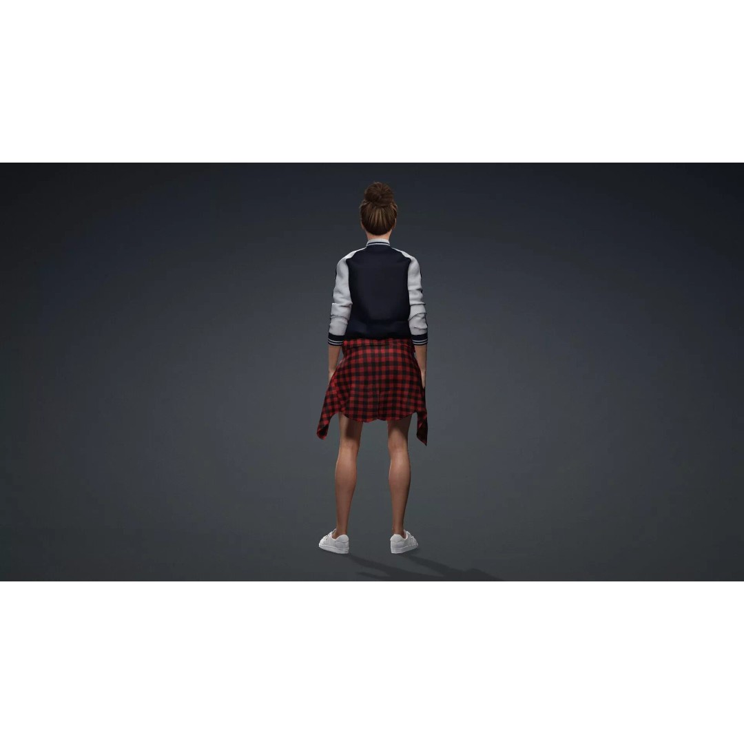 Elegant Woman 3D Model – Fully Rigged Character for Animation, FBX - View 6
