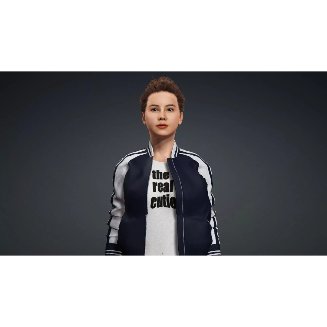 Elegant Woman 3D Model – Fully Rigged Character for Animation, FBX - View 8