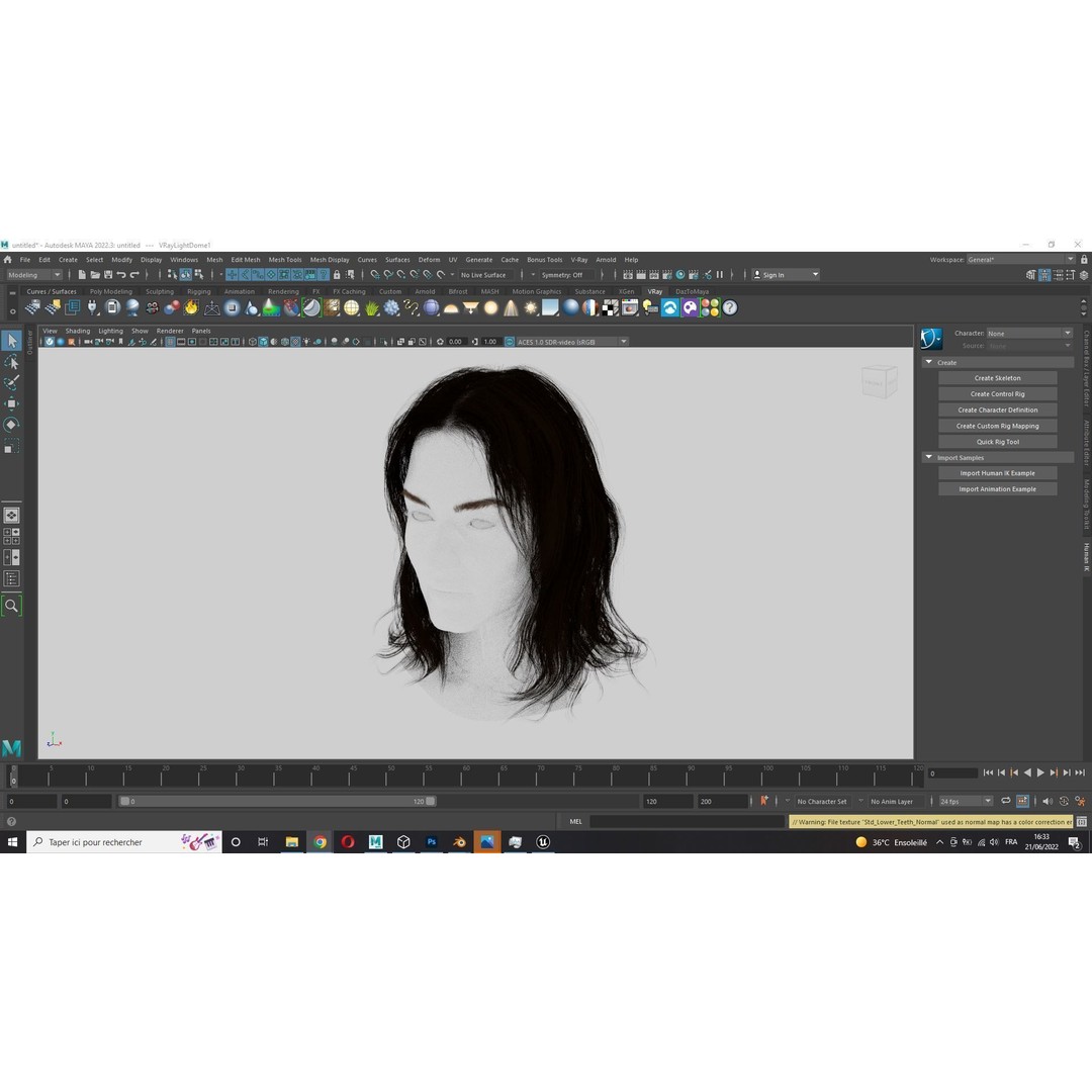 Realistic Female Hair Card 3D Model – Low-Poly Game Asset, FBX - View 10