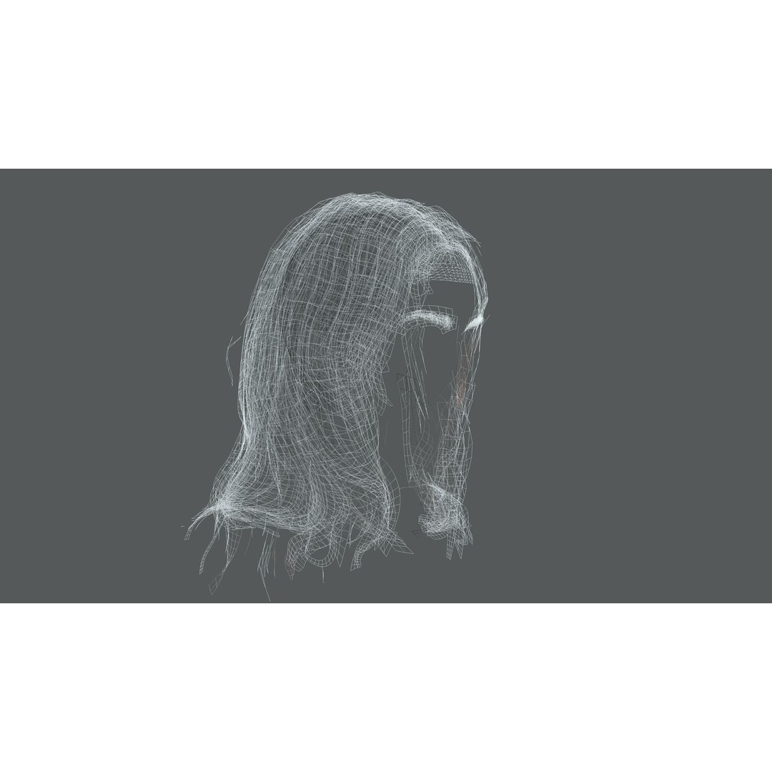 Realistic Female Hair Card 3D Model – Low-Poly Game Asset, FBX - View 18
