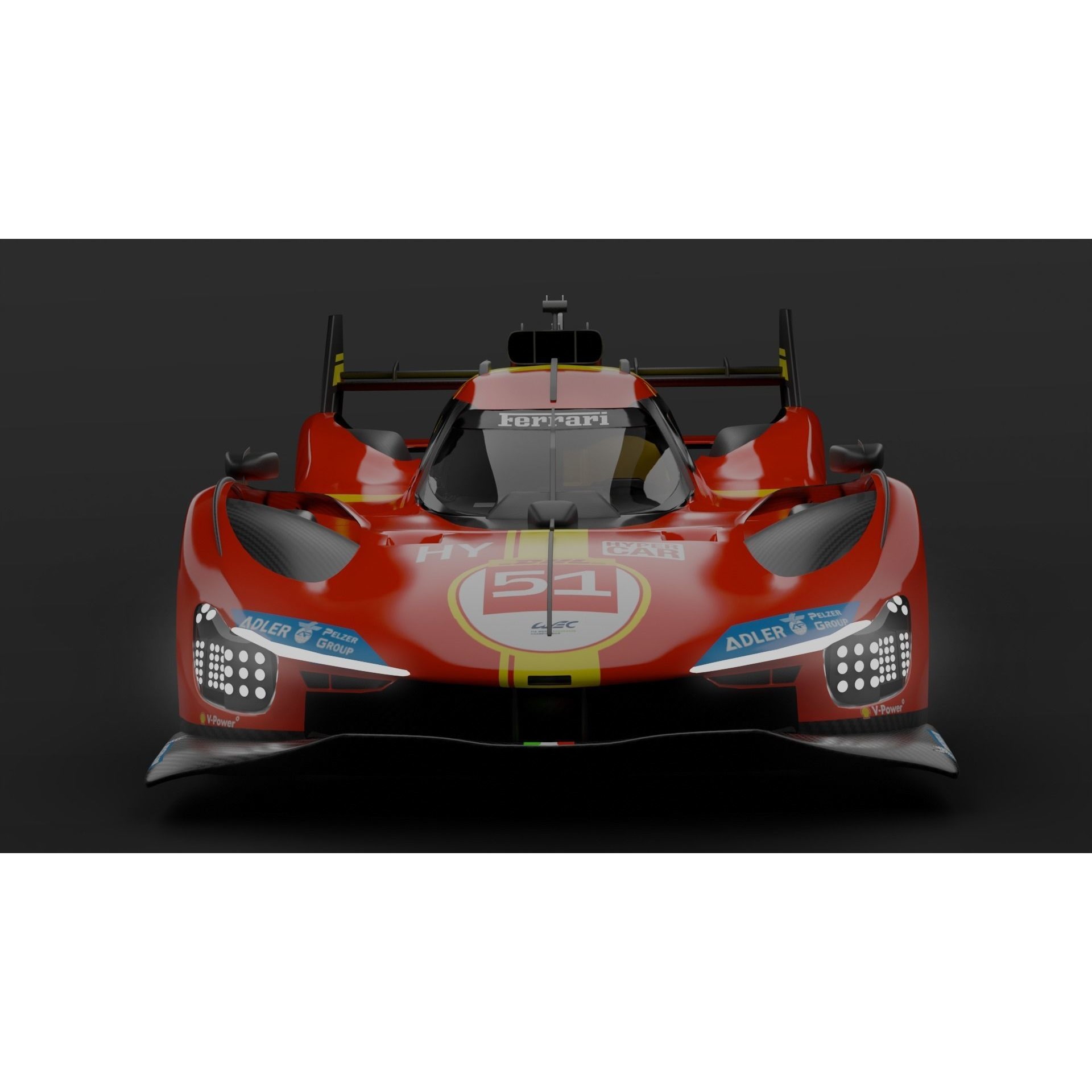 Ferrari 499P - PBR Game-Ready 3D Model - View 10